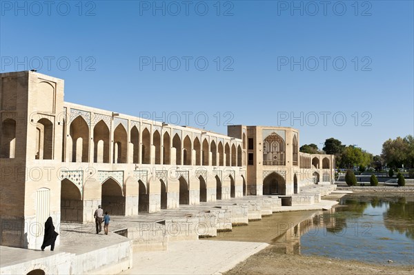Khaju Bridge over river Zayandeh