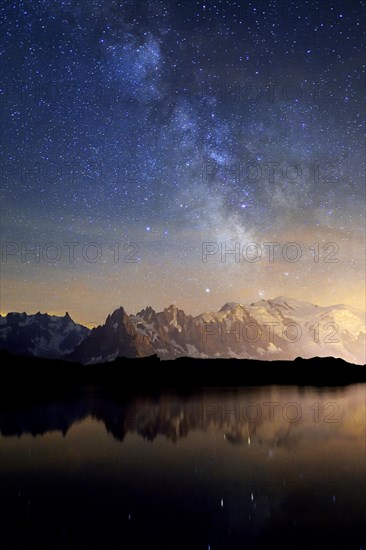 Mont Blanc massif at night with the Milky Way