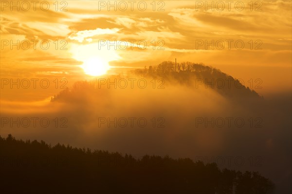 Foggy view of Hohenhewen