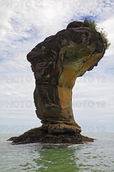Sandstone rocks in the South China Sea off the coast of Bako National Park