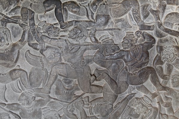 Bas-relief depicting a battle