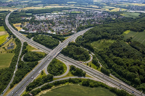 Motorway intersection Westhofen overlooking Schwerte-Westhofen