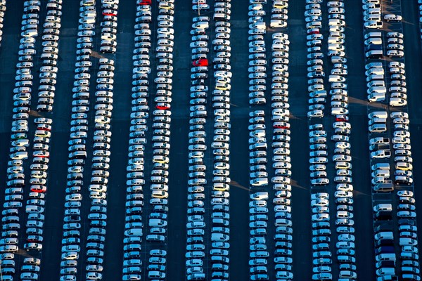 Large parking lot for new cars