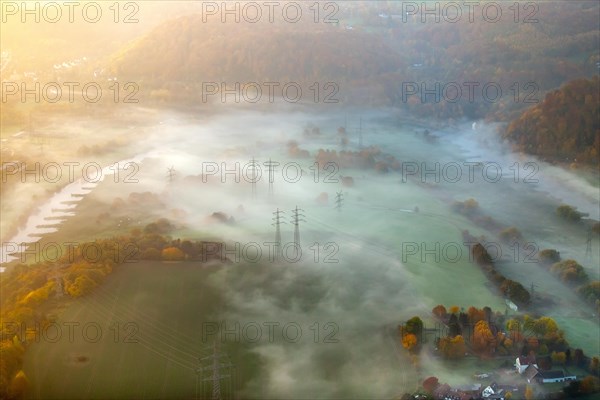 Pylons in mist