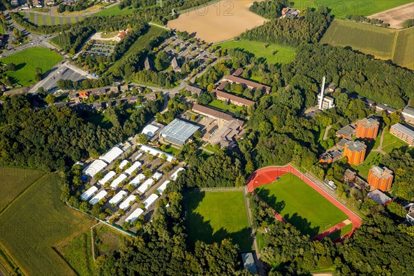 Police Academy Bork with tents for refugees