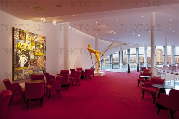 Foyer with modern art objects