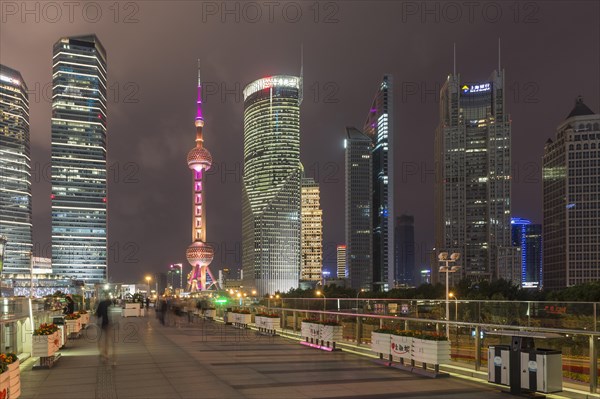 Pudong financial district at night