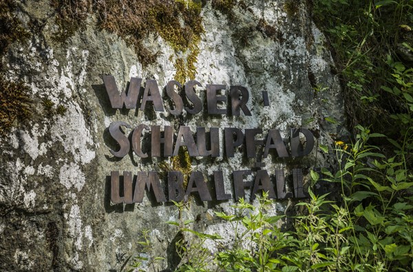 Wasserpfad Umbalfall sign