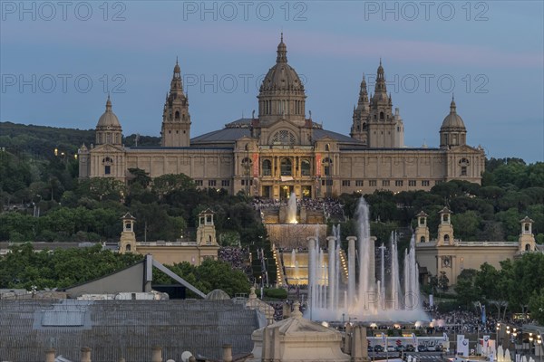 Fountains in front of the Museu Nacional d'Art de Catalunya art museum