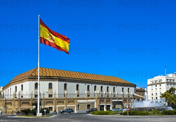 The Spanish national flag at the Congress Palace