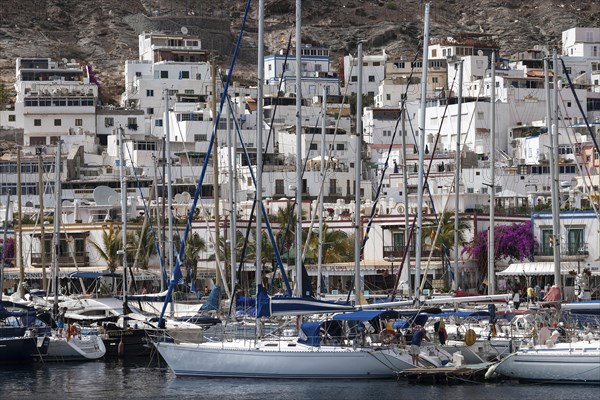 Sailing yachts in the marina