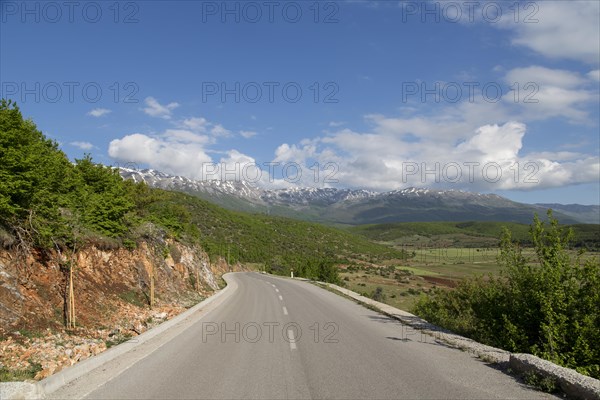 Mali i Thate mountain panorama at lake Prespa