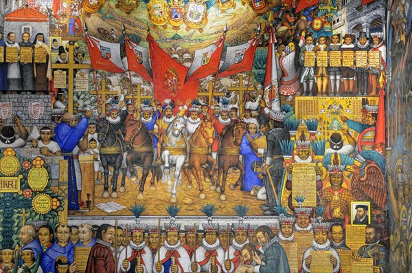 Mural by Desiderio Hernandez Xochitiotzin