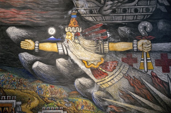 Mural by Desiderio Hernandez Xochitiotzin