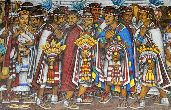 Mural by Desiderio Hernandez Xochitiotzin