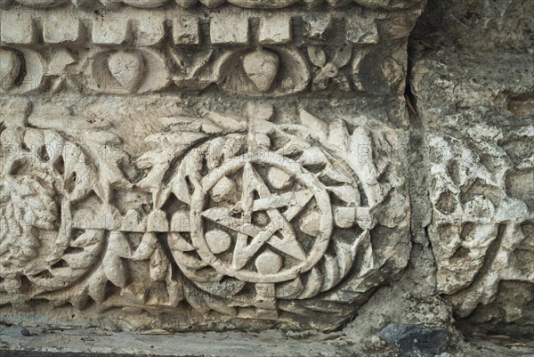 Reliefs on stone blocks