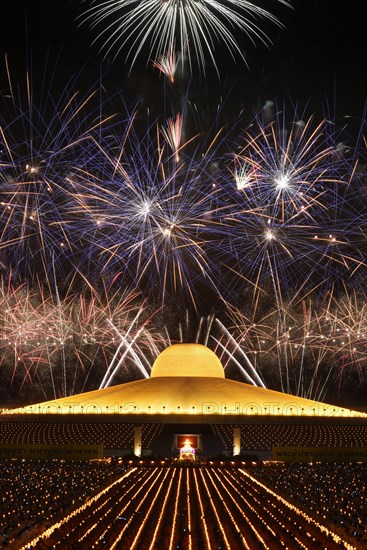 Fireworks at Wat Phra Dhammakaya