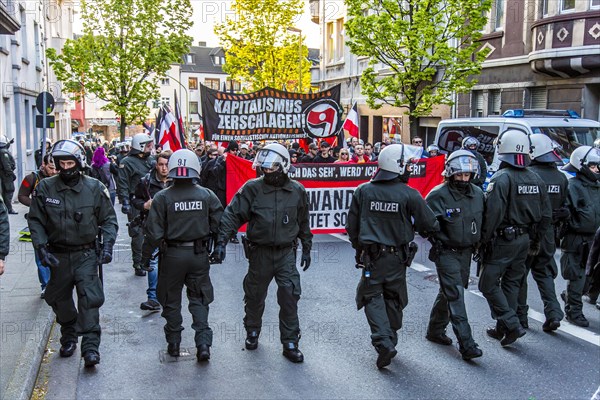 Police at a protest