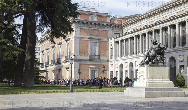 Prado Museum with statue of Diego Velazquez