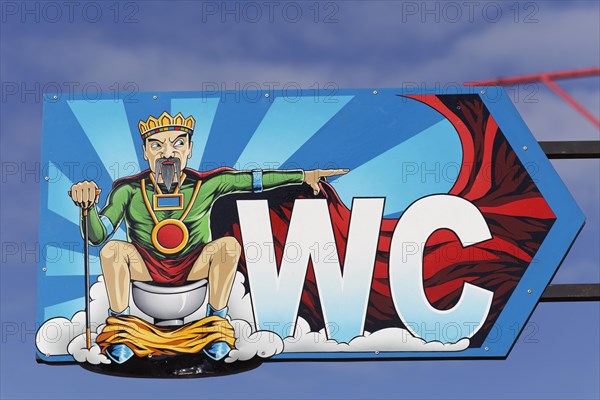 Toilet sign with Calafati figure
