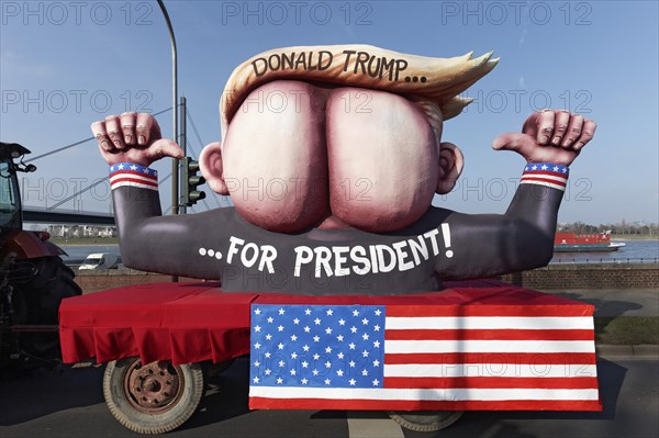 Presidential candidate Donald Trump as an ass with quiff