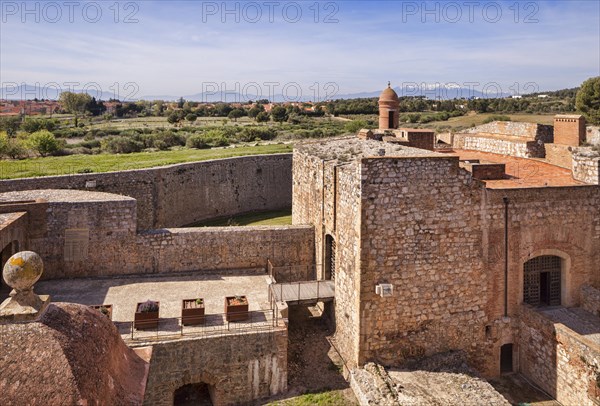 Rooftops to the Pyrenees at Fort de Salses