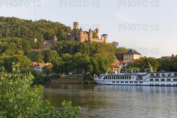 View from Kreuzwertheim in Lower Franconia of the Main at Wertheim Castle