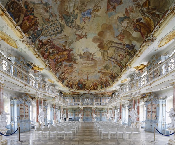 Rococo library with ceiling fresco