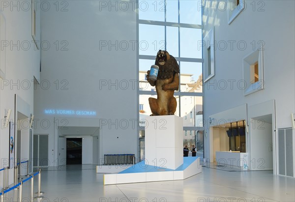 Entrance hall with Lowenbrau lion figure