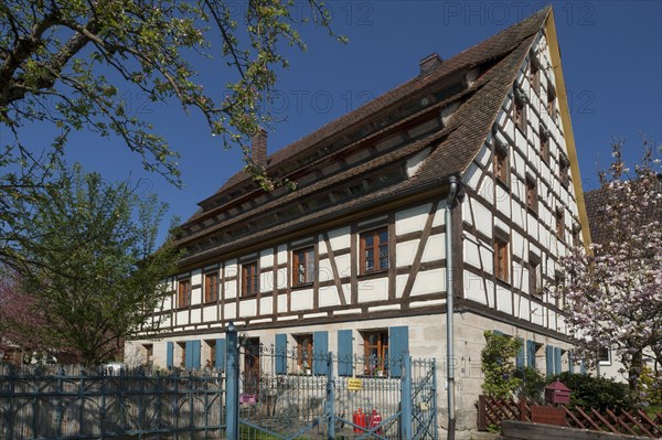 A renovated half-timbered house