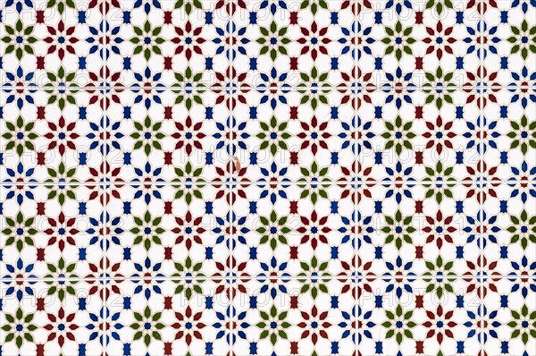 Ornate tiled wall mosaics