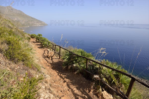 Hiking trail along coast
