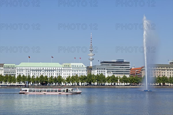 Inner Alster Lake with tourboat