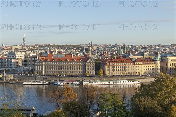 View from the Letna hill of the historic centre