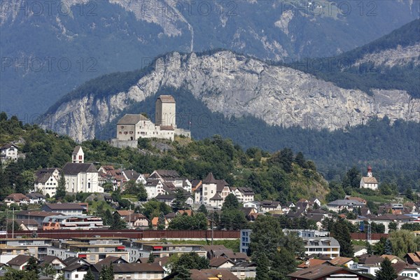 View over Mels on Sargans Castle