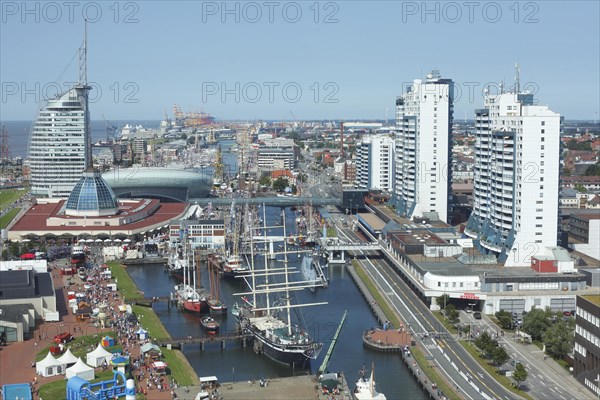 View from the radar tower with Havenwelten and Columbus Center at Sail 2015