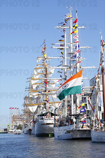 New harbor with sailing ships