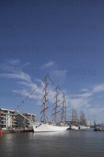 New harbor with sailing ships