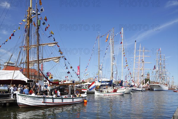 New harbor with sailing ships