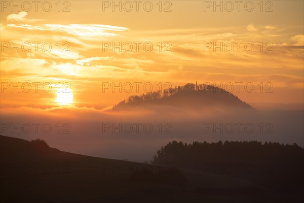 Foggy view of Hohenhewen