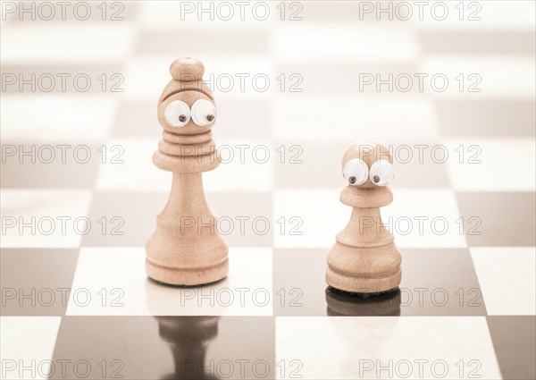 Chess pieces with eyes