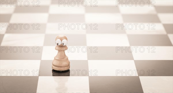 Chess piece with eyes