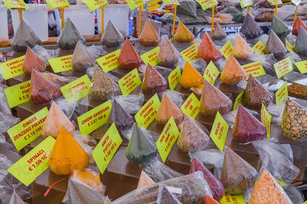 Spices at a market stall in Campo de' Fiori