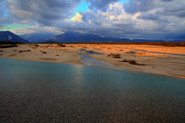 Evening sky on the Tagliamento