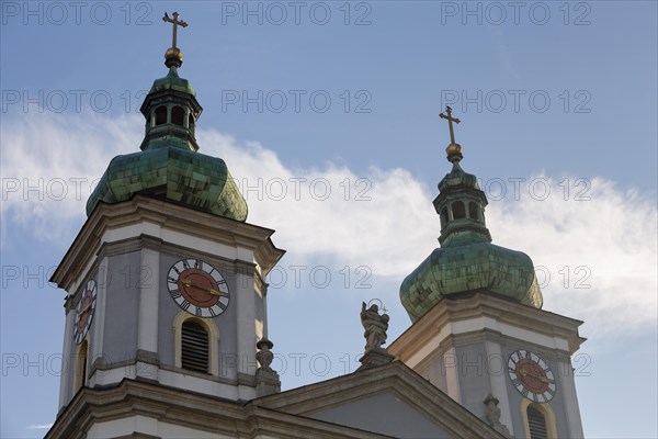 Twin onion domes of the Collegiate Basilica of Waldsassen