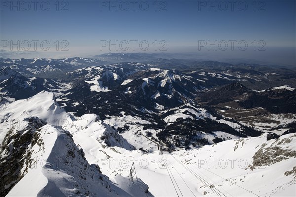 View from Mt Santis to the Schwagalp valley station
