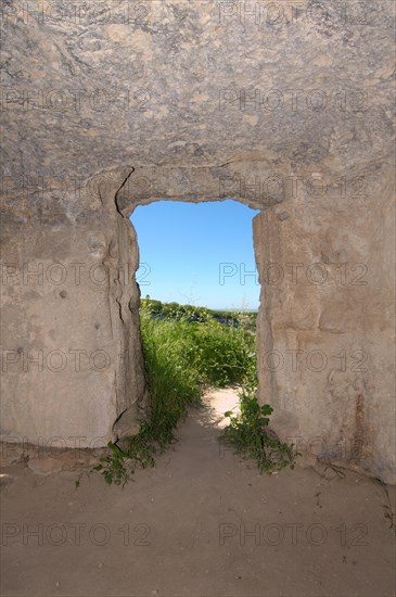 Looking outside through cave entrance