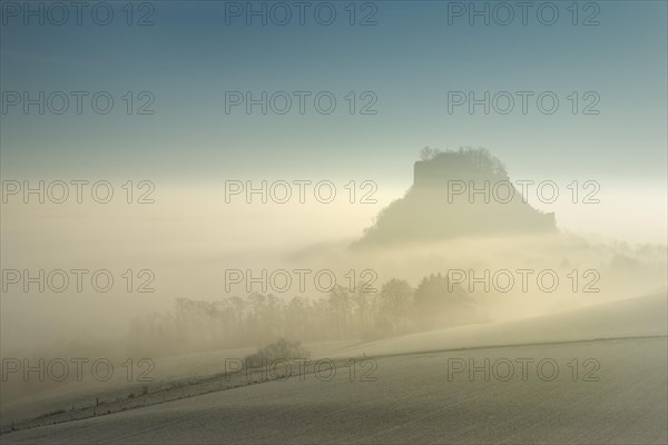 Foggy mood in Hegau with Hohenkrahen Mountain