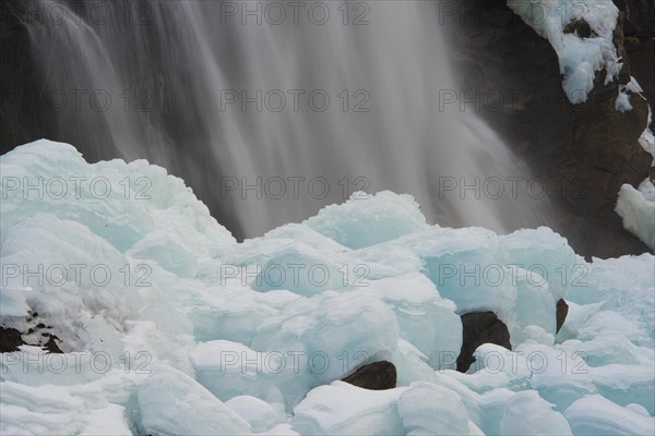 A waterfall in winter