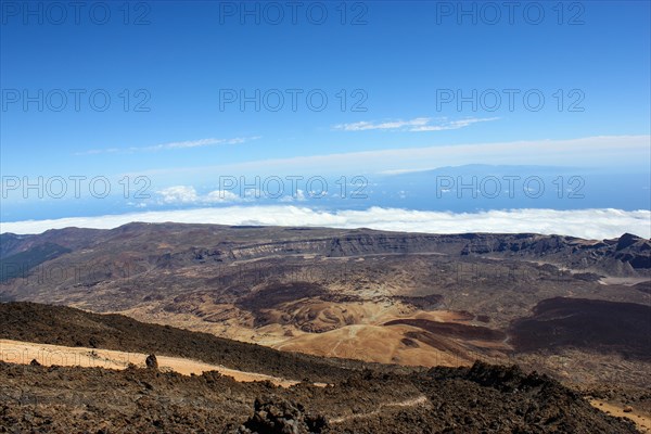 Volcanic landscape seen from Mount Teide